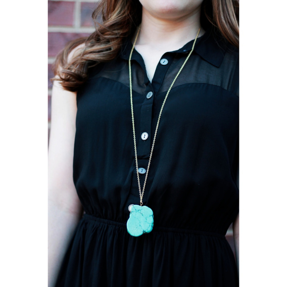 Cassie Necklace - Turquoise — Everly and Ace - Picture 4 of 4